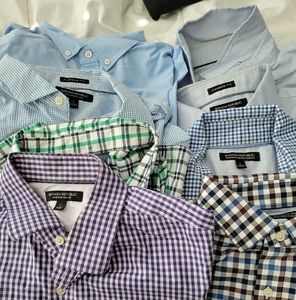 8 Banana republic men's L button up dress shirts